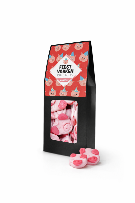 feest varken snoep verjaardag cadeautje biggetjes