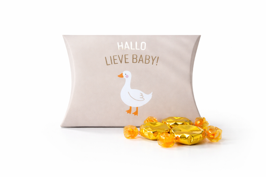 Hallo lieve baby cadeautje snoep kraamcadeau neutraal