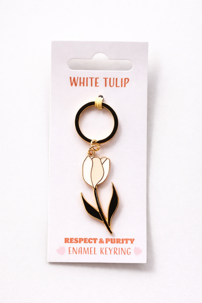 sleutelhanger tulp vrolijk cadeau accessoire sleutelbos tas