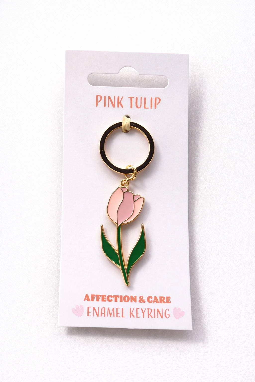 sleutelhanger roze tulp vrolijk cadeau accessoire sleutelbos