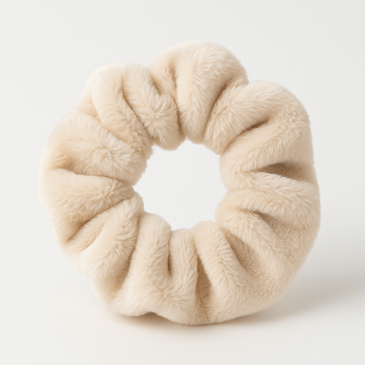 Scrunchie fluffy beige
