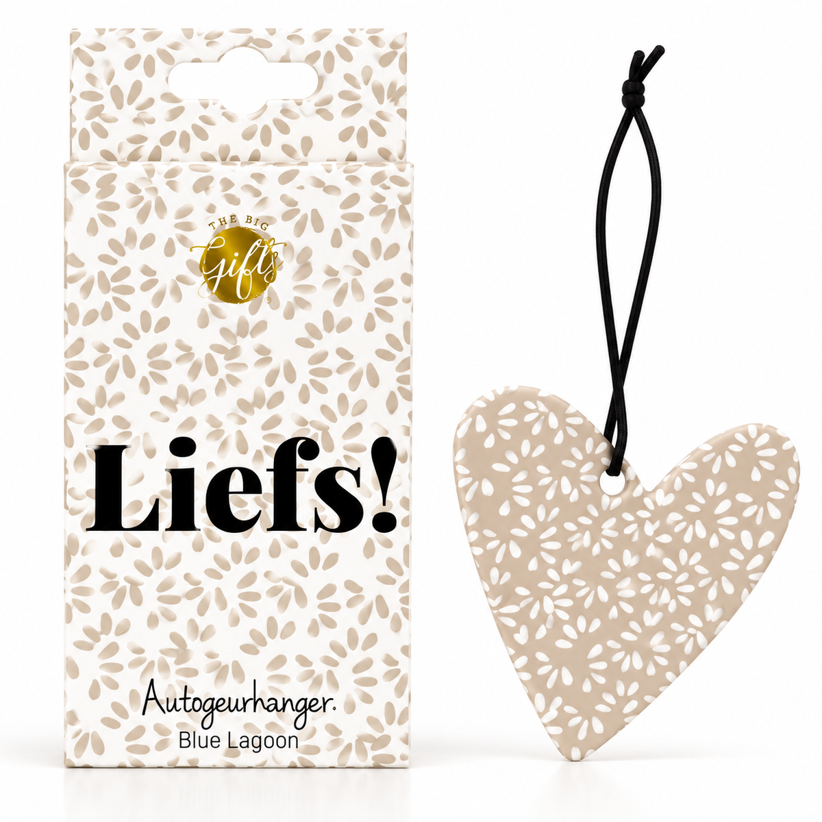 Autogeurhanger Liefs in hartvorm met Blue Lagoon geur – klein cadeau voor vriendin of haar