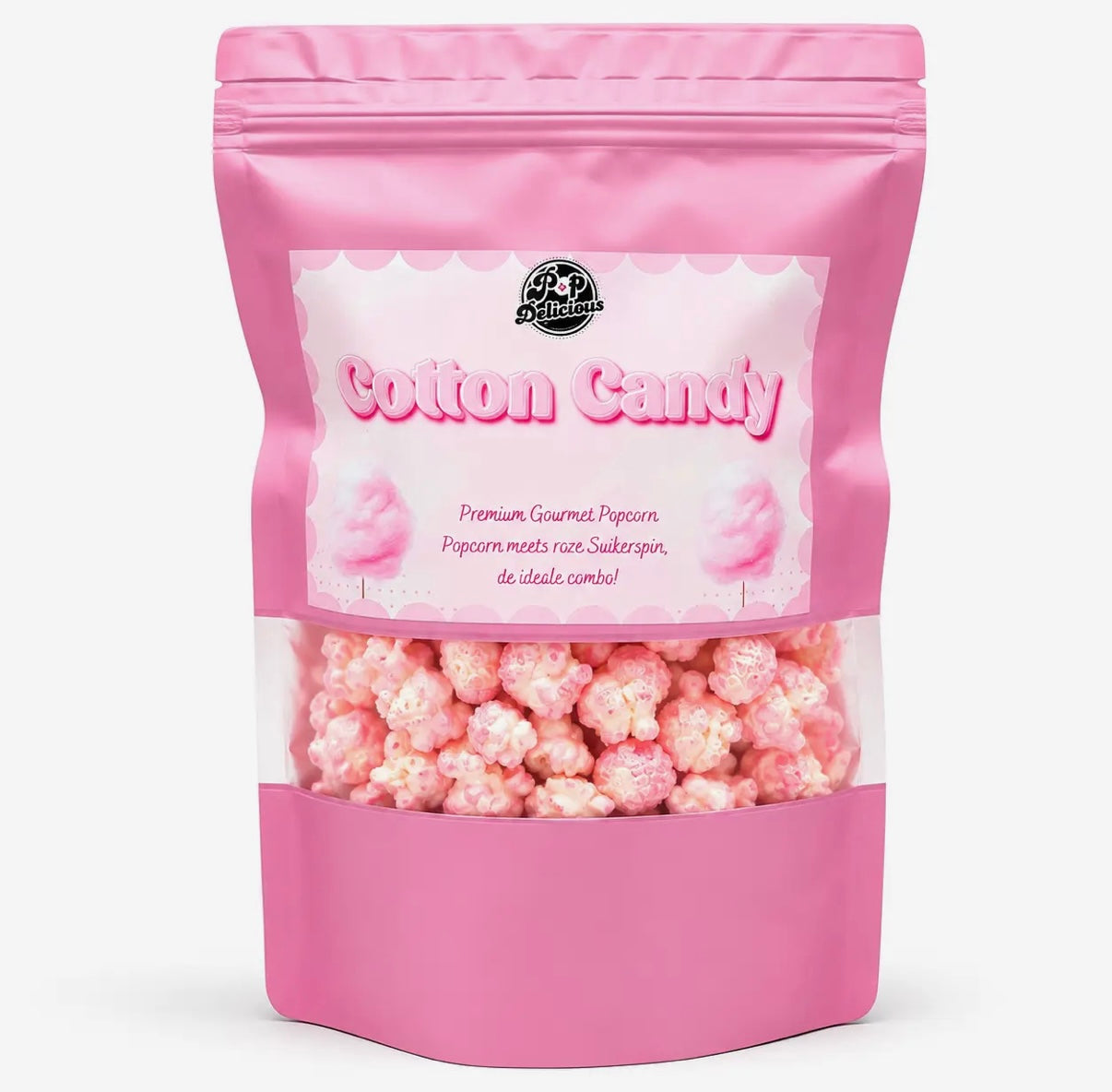 Cotton Candy Popcorn met zoete roze suikerspinsmaak