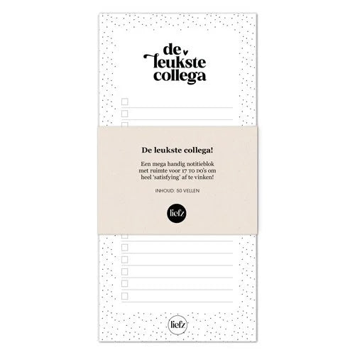 Notitieblok “De Leukste Collega” – vrolijk en praktisch notitieblok, perfect voor kantoor of als cadeau
