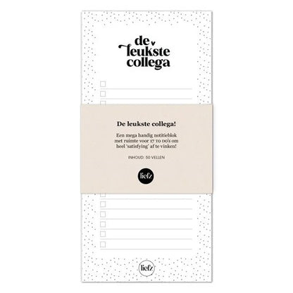 Notitieblok “De Leukste Collega” – vrolijk en praktisch notitieblok, perfect voor kantoor of als cadeau
