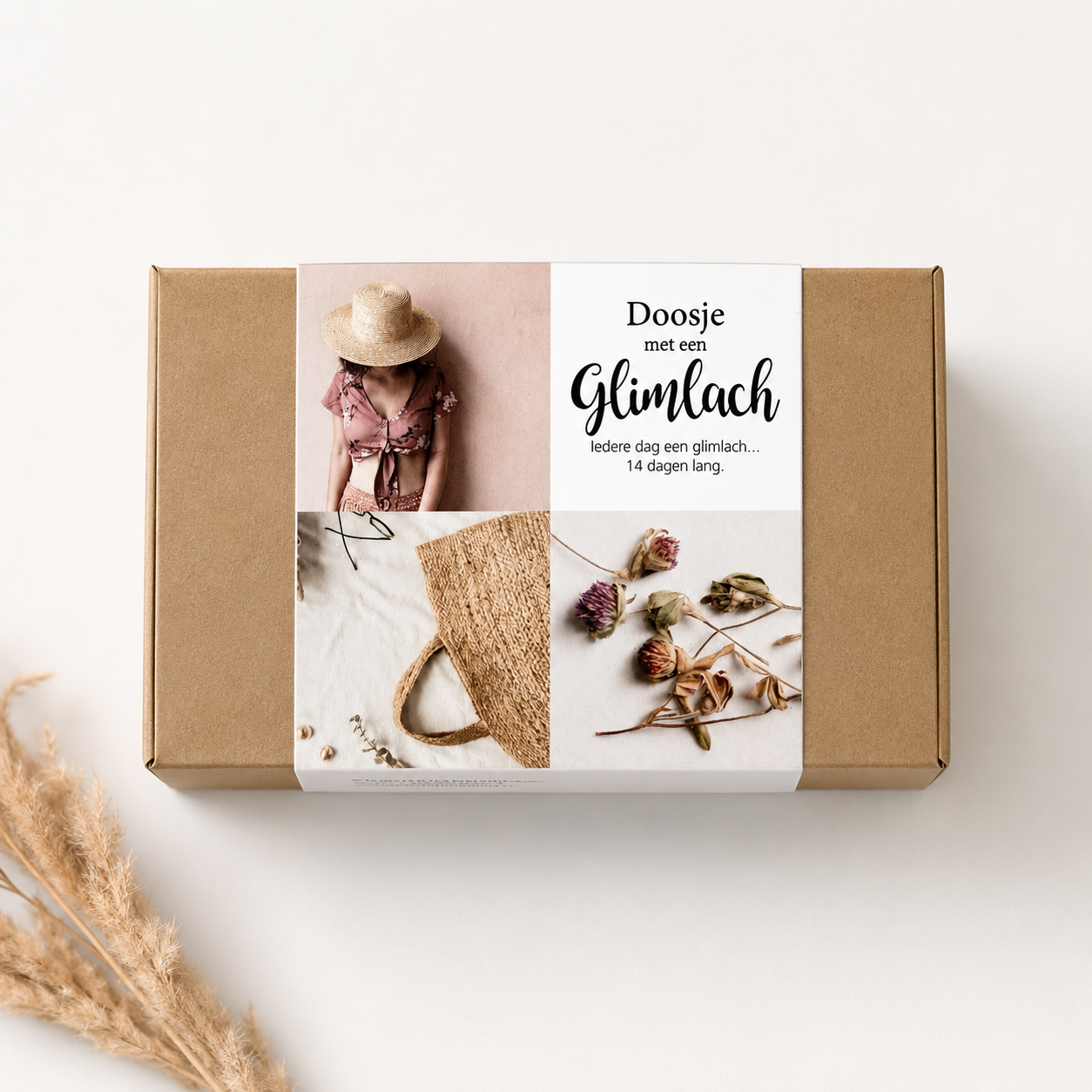 Doosje met een Glimlach met 14 positieve kaartjes voor een dagelijkse dosis inspiratie en positiviteit