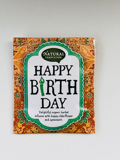 Happy Birthday Tea – 2 feestelijke theezakjes als verjaardagscadeau, perfect voor cadeauboxen
