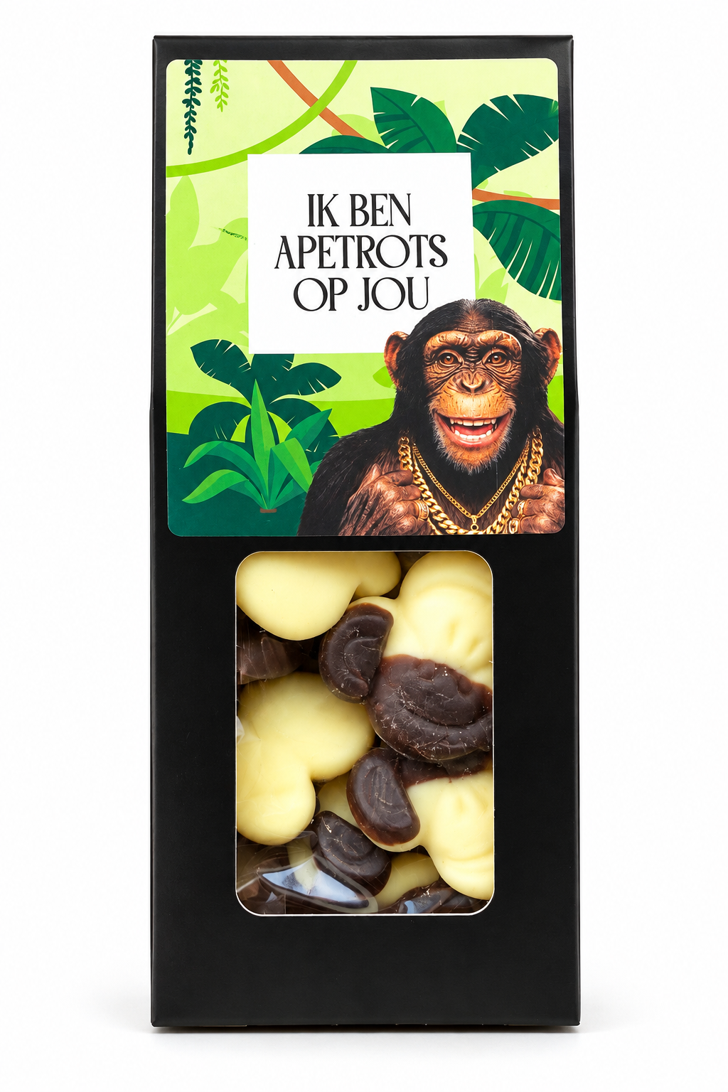 Ik ben apetrots op jou snoep cadeau met vrolijke jungle verpakking en snoepjes