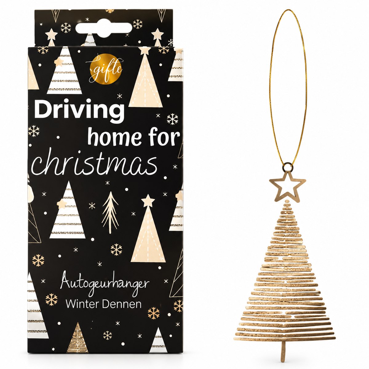 Kerst auto geurhanger Driving Home for Christmas met geur Winter Dennen