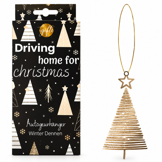 Kerst auto geurhanger Driving Home for Christmas met geur Winter Dennen