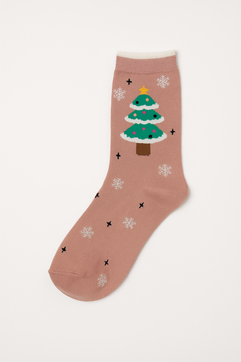 Kerstsokken met kerstboom en feestelijk dessin