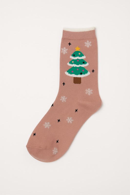 Kerstsokken met kerstboom en feestelijk dessin