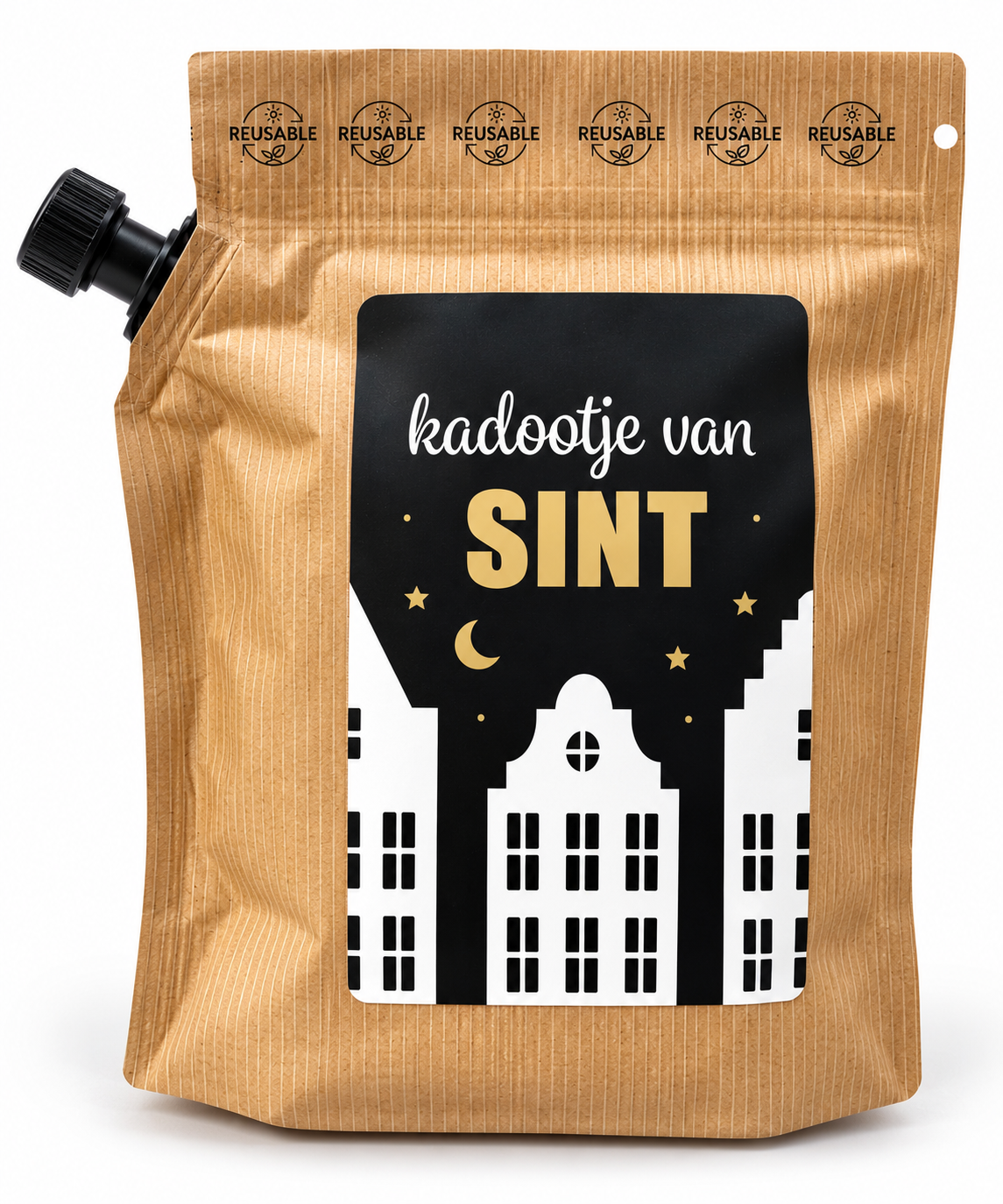 Koffie brewer Kadootje van Sint met schenktuit in feestelijke herbruikbare verpakking