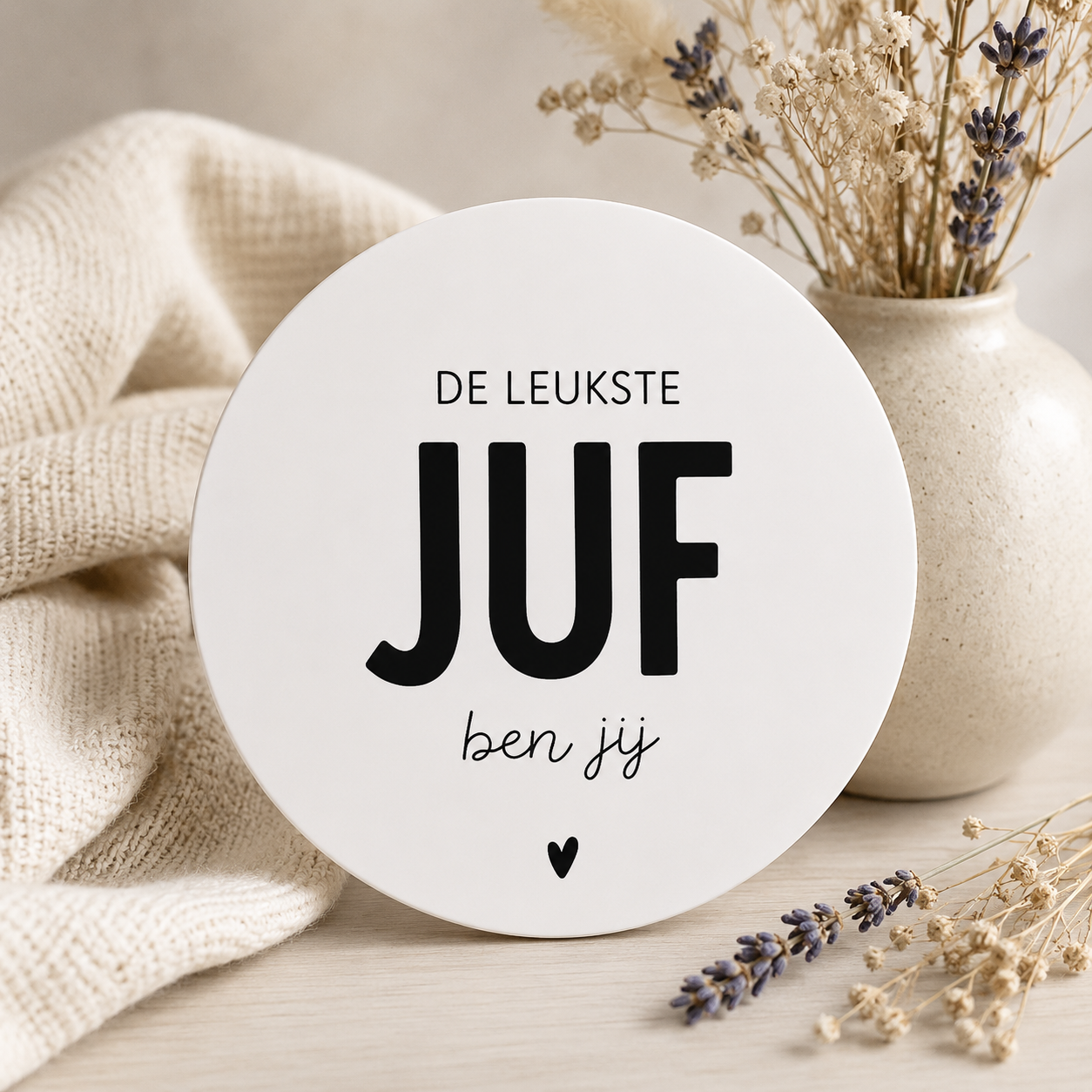 Magneet met tekst De leukste juf ben jij cadeau voor juf