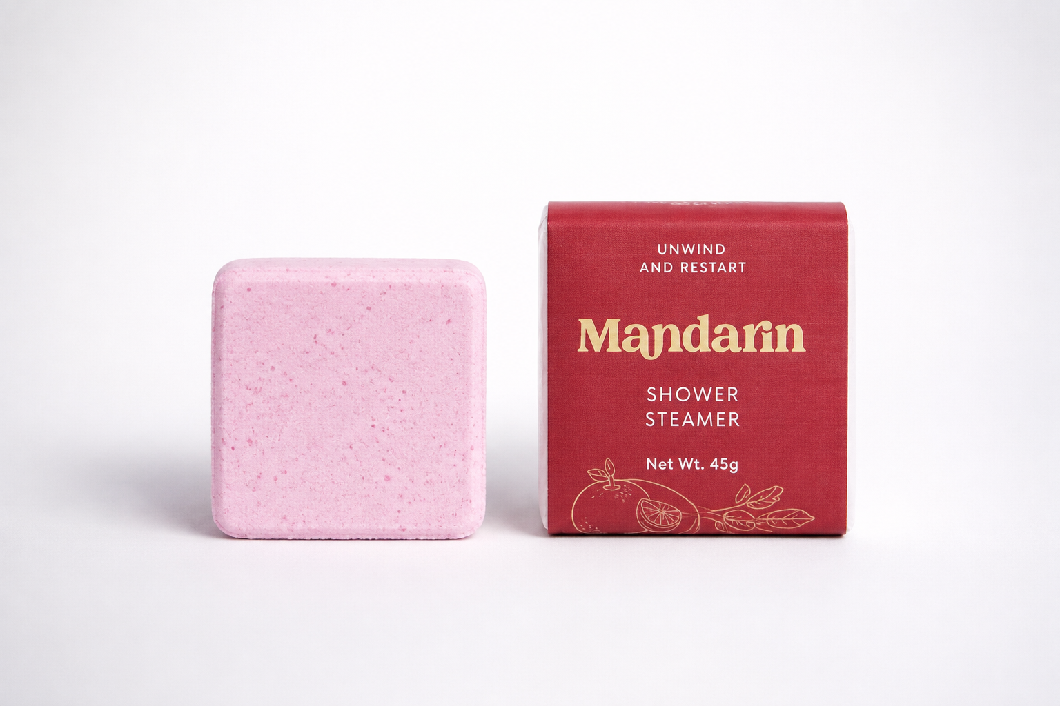 Mandarin Shower Steamer met frisse mandarijngeur voor een luxe wellnesservaring onder de douche.