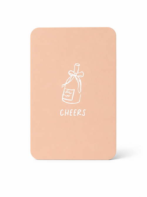 Mini Kaartje Cheers | Cadeaukaartje met Flesje | Wenskaart Cadeau