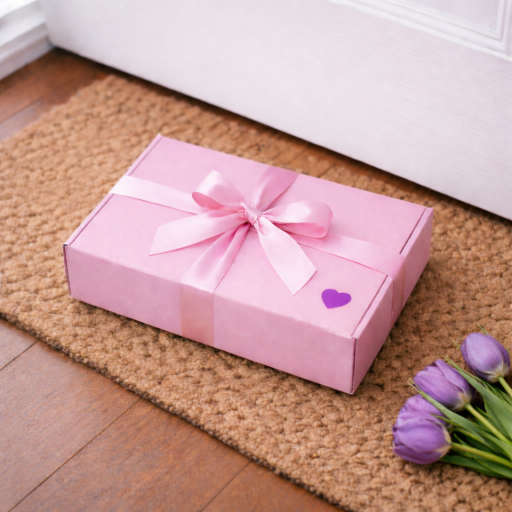     mystery maand box mei paarse cadeaubox self care