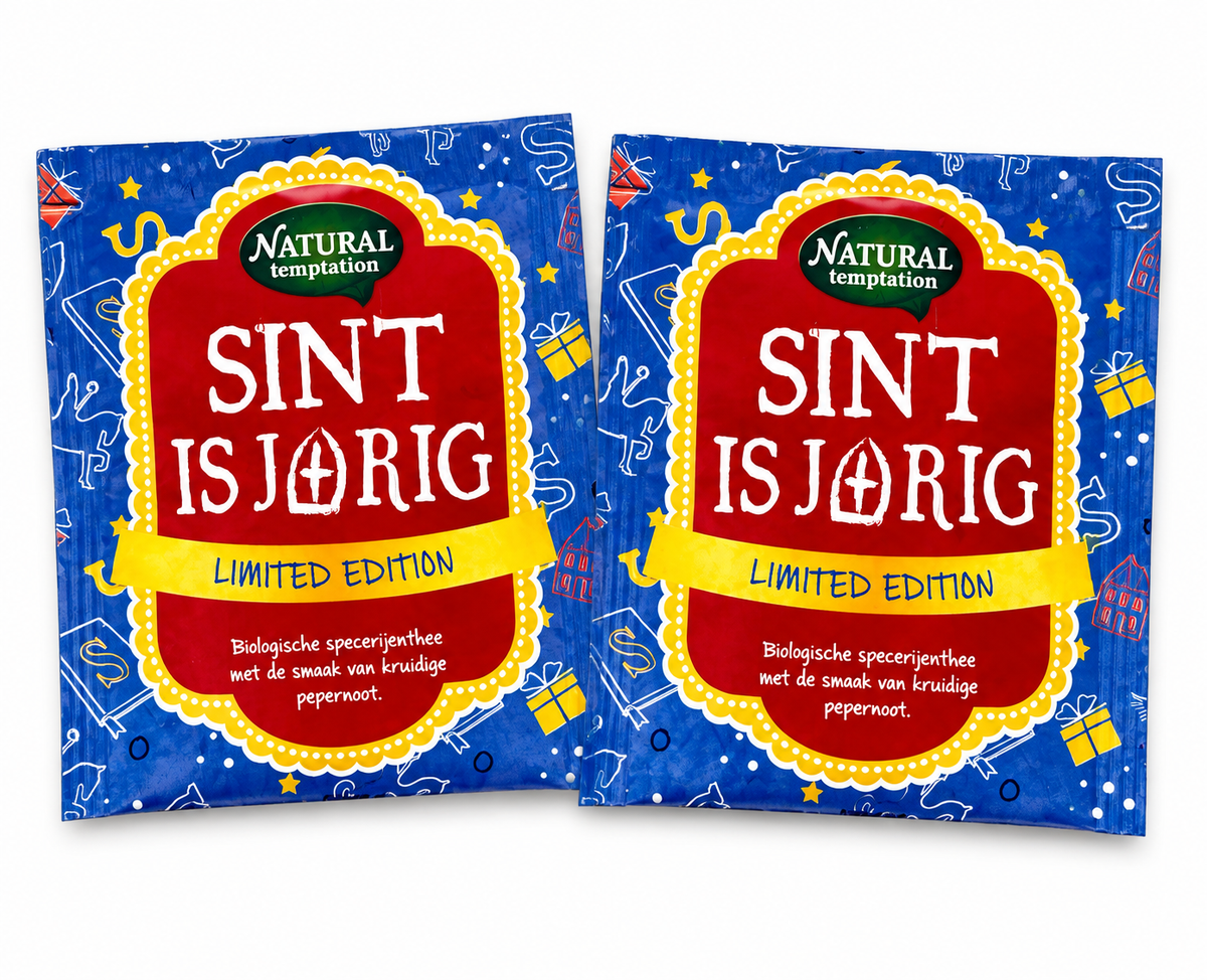 Natural Temptation Sint is Jarig limited edition biologische specerijenthee met kruidige pepernootsmaak