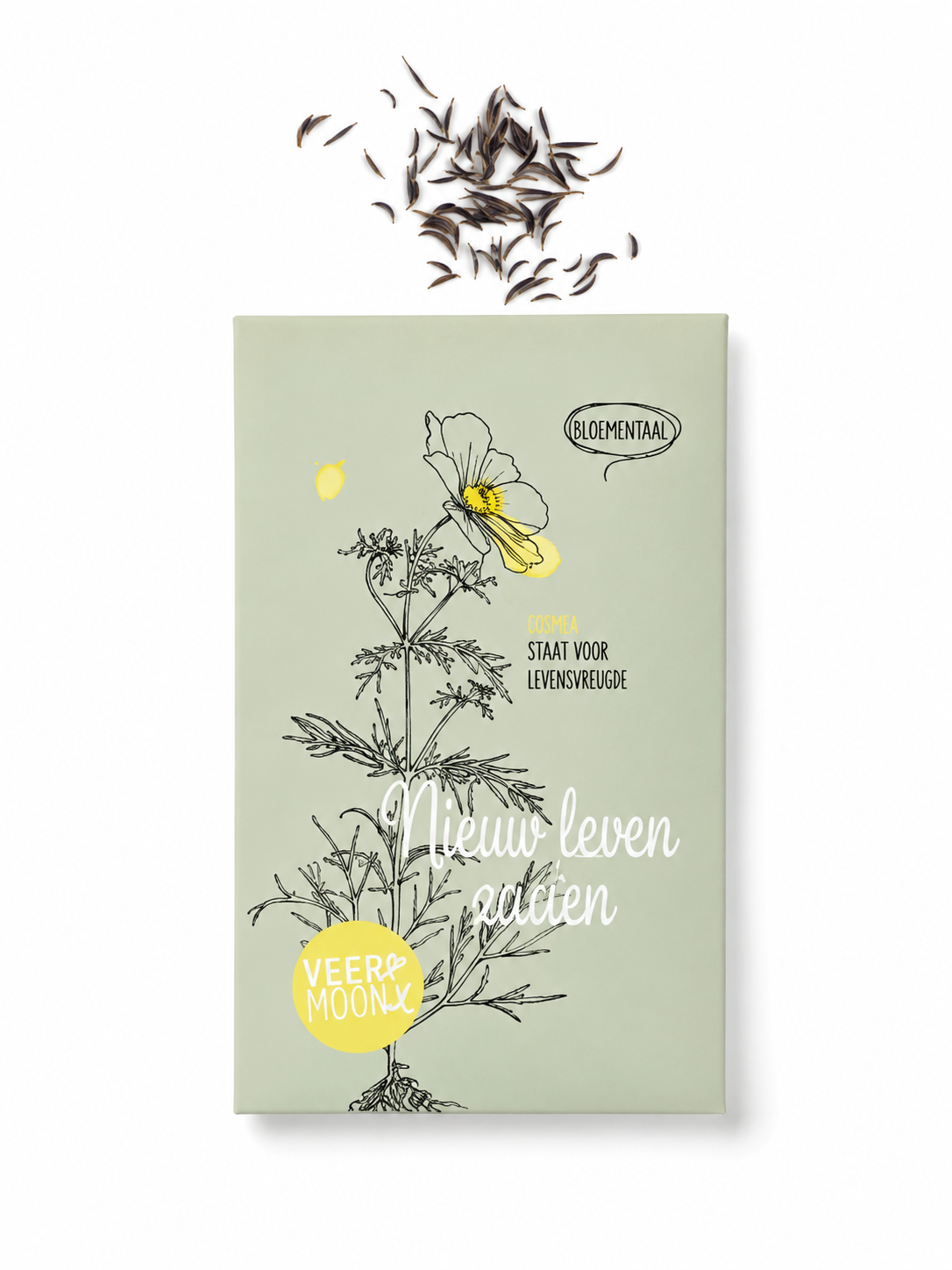Zakje Nieuwe Leven Zaden met bloemenzaden, origineel cadeau voor zwangerschap, geboorte of nieuw begin.