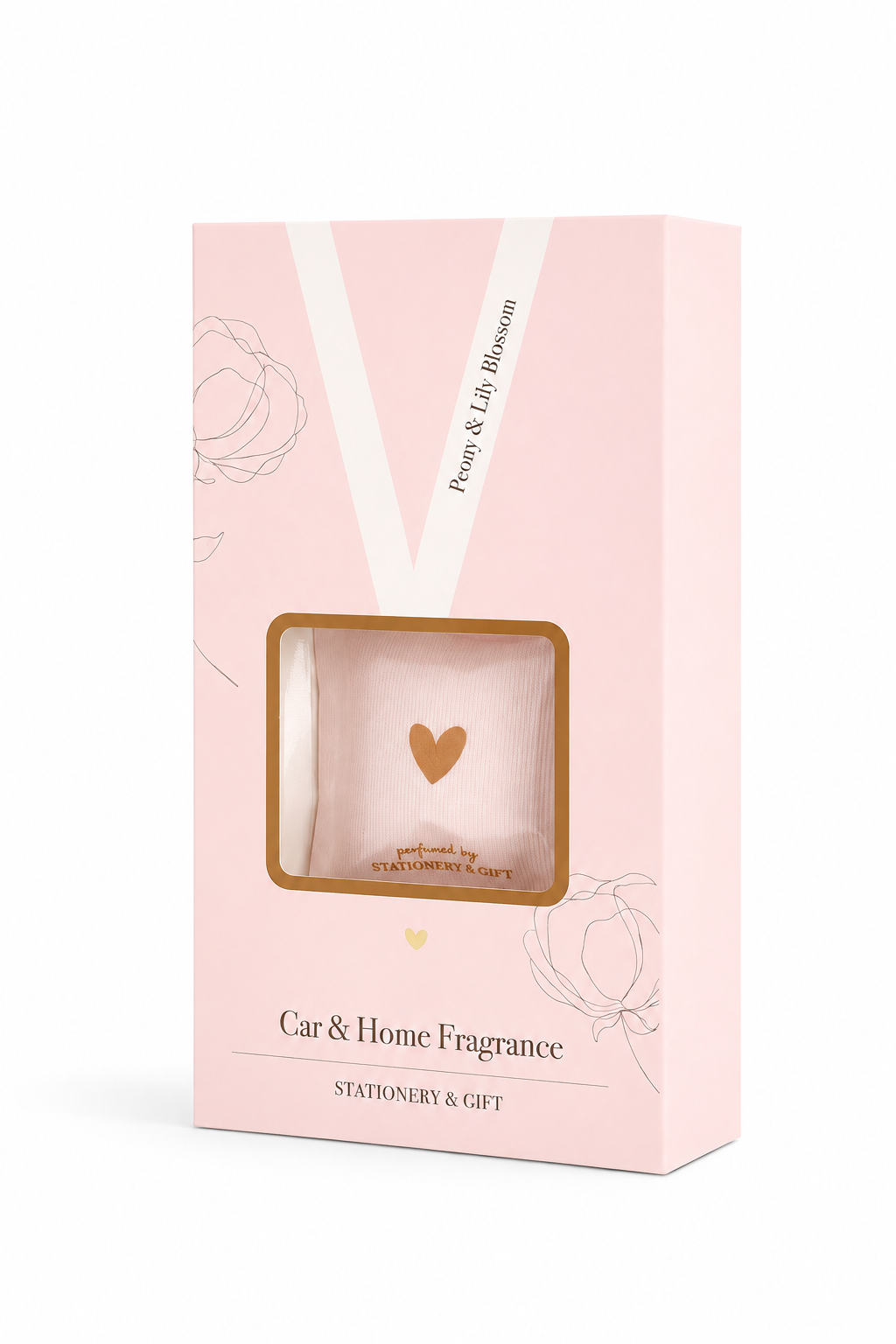 Peony & Lily Blossom geurhanger met lint voor auto en woning