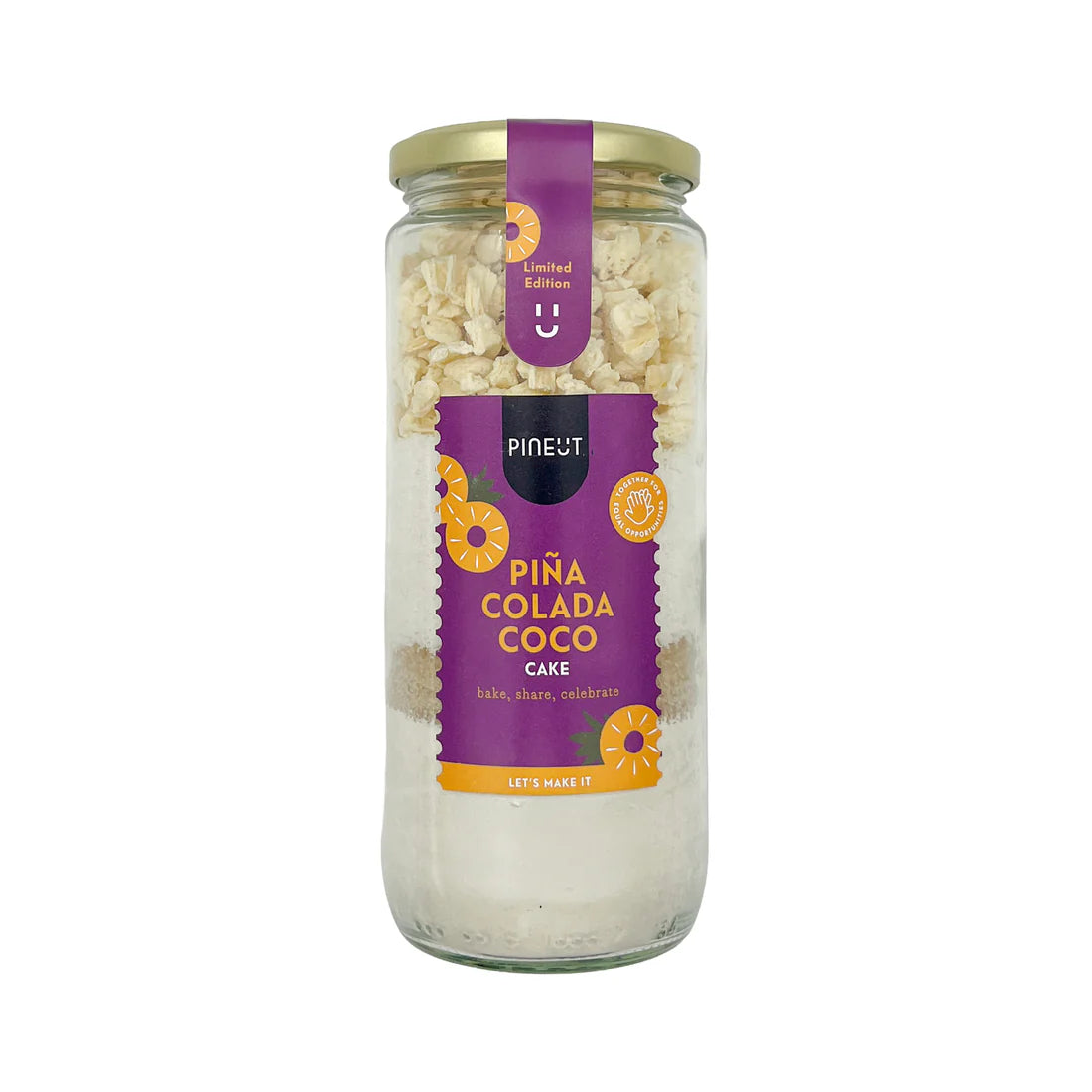 Piña Colada Coco Cake bakmix in glazen fles van Pineut