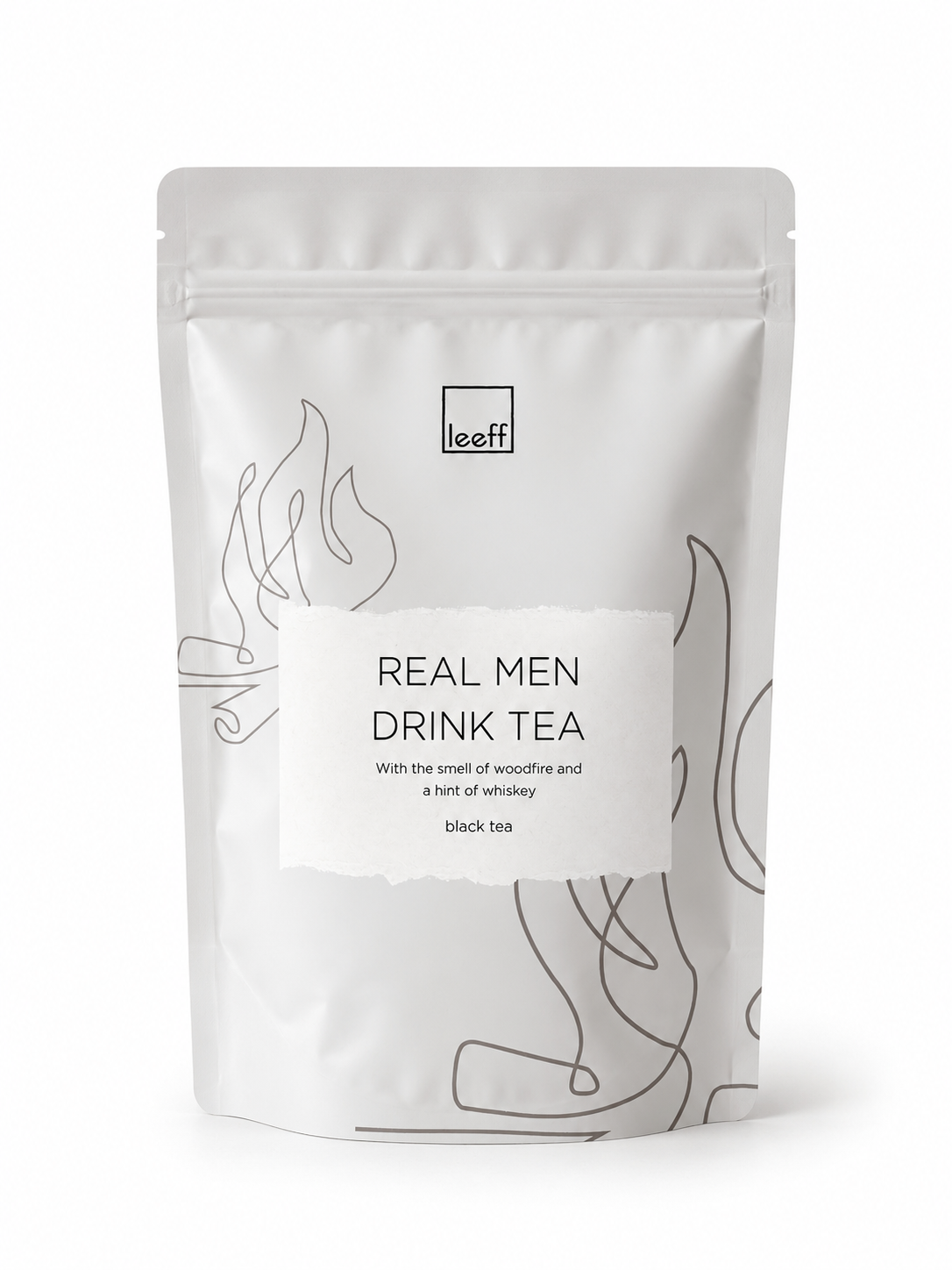 Real Men Drink Tea zwarte thee met houtvuur en whiskey – cadeau voor hem