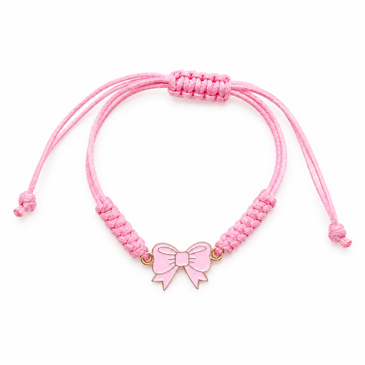 Roze verstelbare armband met strik voor meiden