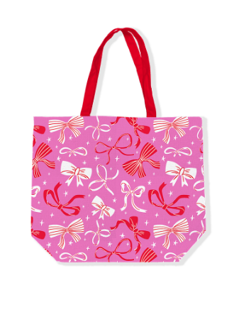 Roze tas met strikjes voor cadeau, shoppen en dagelijks gebruik