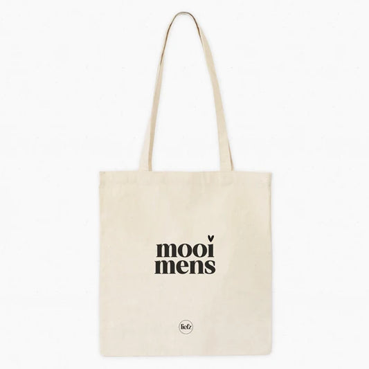 Tote bag met tekst “mooi mens” als lief cadeau voor haar