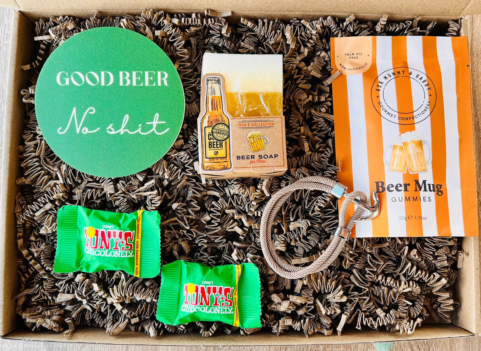 vaderdag brievenbus cadeau bier onderzetter armband chocolade
