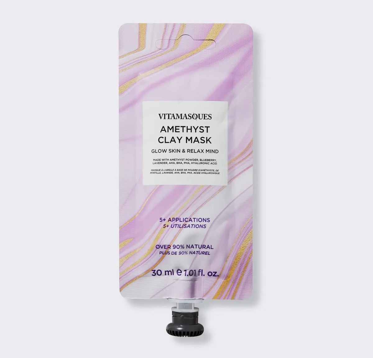 Vitamasques amethyst clay mask 30 ml gezichtsmasker paarse klei
