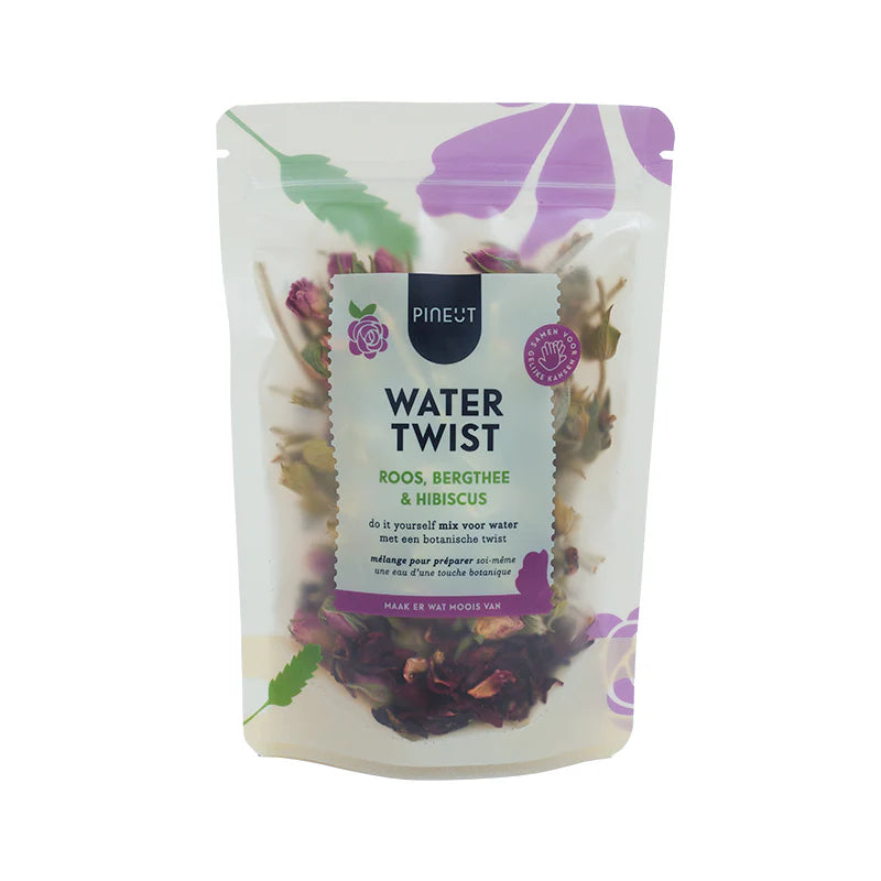 Water Twist met roos bergthee en hibiscus van Pineut