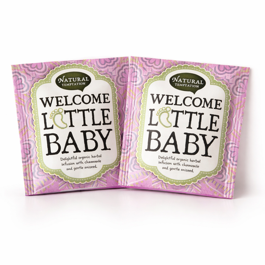 Welcome Little Baby Tea – 2 schattige theezakjes als kraamcadeau, perfect voor cadeauboxen