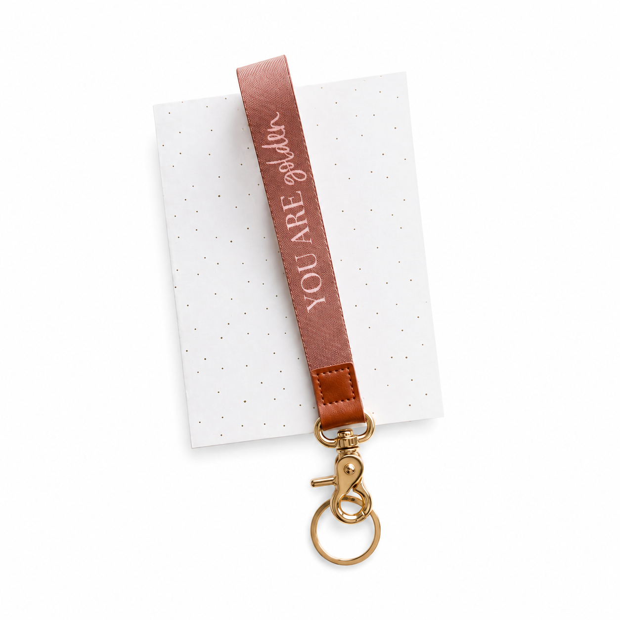 You Are Golden keycord oudroze met goudkleurige details